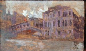 Rialtobron och Palazzo Camerlenghi av Walter Richard Sickert