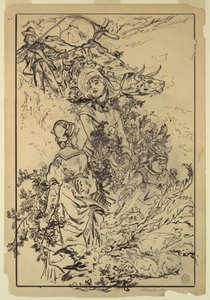 In the Mountains (dekorativ design) av Walter Shirlaw