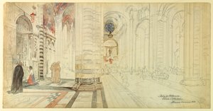 Studie för akvarell, Sienas katedral av Walter Shirlaw