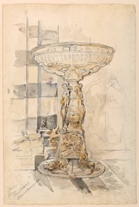 Studie av Basin, Sienas katedral av Walter Shirlaw
