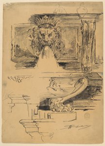 Studie av en fontän, Italien av Walter Shirlaw