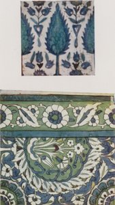 Syrisk tegelplatta, från 1800-talet, från en Damaskusmoské, Syrisk tegelplatta, 1600- eller 1700-talet, från en Damaskusmoské av Walter Spencer Stanhope Tyrwhitt