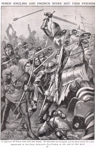 När fransmännen och engelsmännen slogs vid Agincourt, illustration 