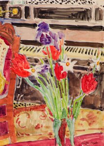 Flower Piece (akvarell) av Walter Taylor