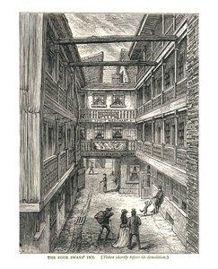 The Four Swans Inn strax före rivningen, 1878