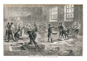 Myntverkets inre från en teckning från omkring 1800, 1878
