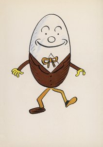 Figurer från barnböcker: Humpty Dumty (färglitografi) av Walter Trier