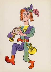 Figurer från barnböcker: Råttfångaren (färglitografi) av Walter Trier