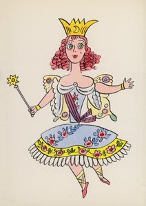Figurer från barnböcker: Älvdrottningen (färglitografi)
