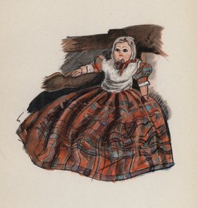 Gammal leksak målad av Walter Trier (färglitografi) av Walter Trier
