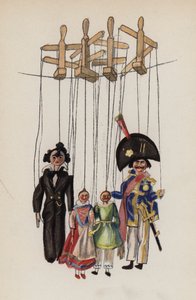 Gammal leksak målad av Walter Trier (färglitografi) av Walter Trier