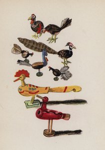 Gammal leksak målad av Walter Trier (färglitografi) av Walter Trier