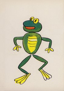 En av Walter Triers Crazy People (färglitografi) av Walter Trier