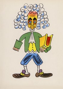 En av Walter Triers Crazy People (färglitografi)