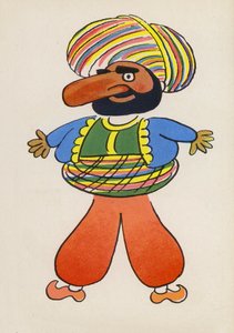 En av Walter Triers Crazy People (färglitografi) av Walter Trier