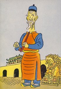 Walter Triers galna kostymer: Kina (färglitografi) av Walter Trier