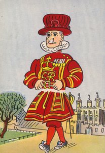 Walter Triers galna kostymer: England, Beefeater (färglitografi)