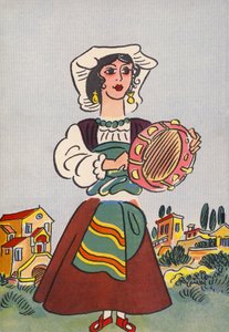 Walter Triers galna kostymer: Italien (färglitografi) av Walter Trier