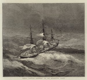 HMS Royal Alfred i en atlantisk storm av Walter William May