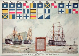 Nelsons signal vid Trafalgar 1805, från 