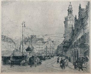 Market Place, Leipzig, c1913 av Walter Zeising