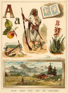 Bokstaven A (chromolitho)