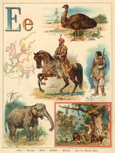Bokstaven E (chromolitho)