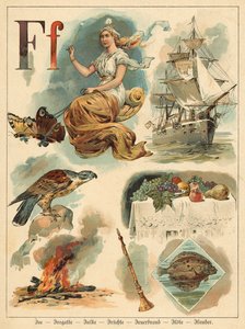 Bokstaven F (chromolitho)