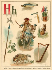 Bokstaven H (chromolitho)