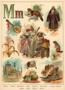 Bokstaven M (chromolitho)