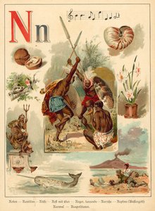 Bokstaven N (chromolitho)
