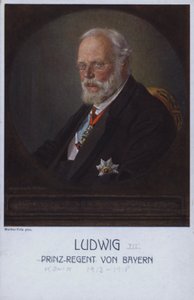 Ludwig III, Bayerns sista kung, när han var prinsregent (färglitografi) av Walther Firle