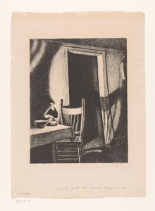 Interiör med lampljus av Wanda Gág (signed by artist)