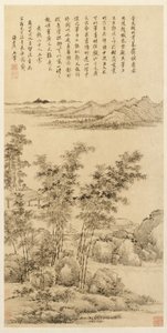 Tall Bamboo and Distant Mountains, efter Wang Meng, 1694.