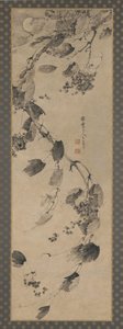Vinranka i vind och månsken, Mingdynastin, 1368-1644. av Wang Liangchen