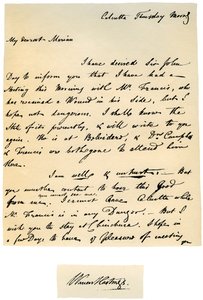 Brev från Warren Hastings, Bengalens generalguvernör till sin hustru, 17 augusti 1780. av Warren Hastings
