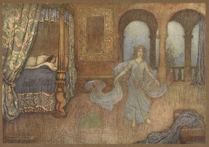 Fe som visar sig för prinsen, från Myrten. av Warwick Goble