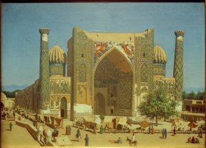 Shir-Dor Medrese på Registan Square i Samarkand