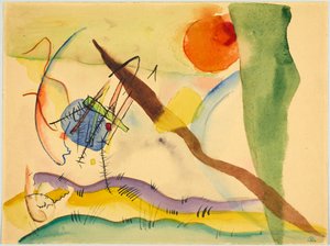 Akvarell med gröna kantzoner av Wassily Kandinsky