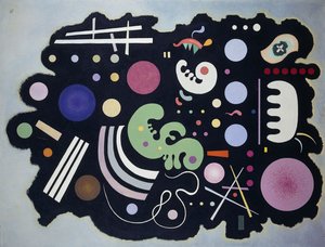 Svart lapptäcke; Noir Bigarre av Wassily Kandinsky