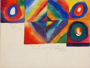 Färgstudier med information om målarteknik, 1913. av Wassily Kandinsky