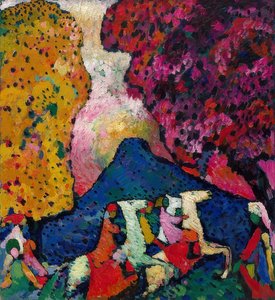 Det blå berget. 1908-09 av Wassily Kandinsky