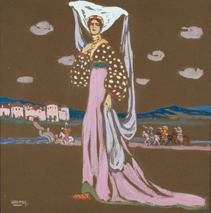 Natten (promenerande dam) av Wassily Kandinsky