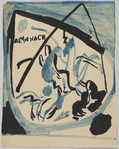 Utkast till omslaget till almanackan "Der Blaue Reiter" av Wassily Kandinsky