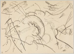 Utkast till "Bild med vit kant" av Wassily Kandinsky