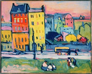 Hus i München, 1908 (olja på kartong)
