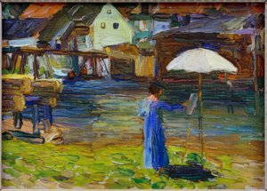 Kallmünz - Gabriele Münter målning I av Wassily Kandinsky