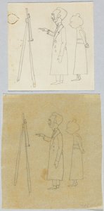 Kandinsky och Münter framför staffliet av Wassily Kandinsky