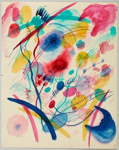 Komposition i rött, blått, grönt och gult av Wassily Kandinsky