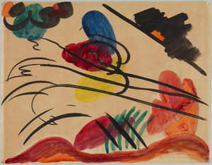 Med tre ryttare av Wassily Kandinsky